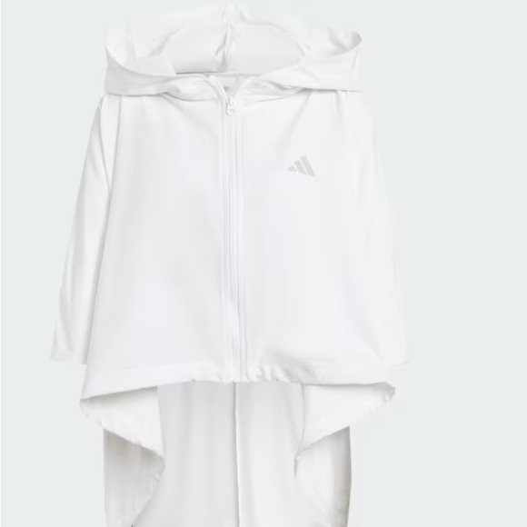 Adidas Tennis Premium Wind Jacket Poncho White Hooded Womens M NWT Loose fit - Picture 3 of 12